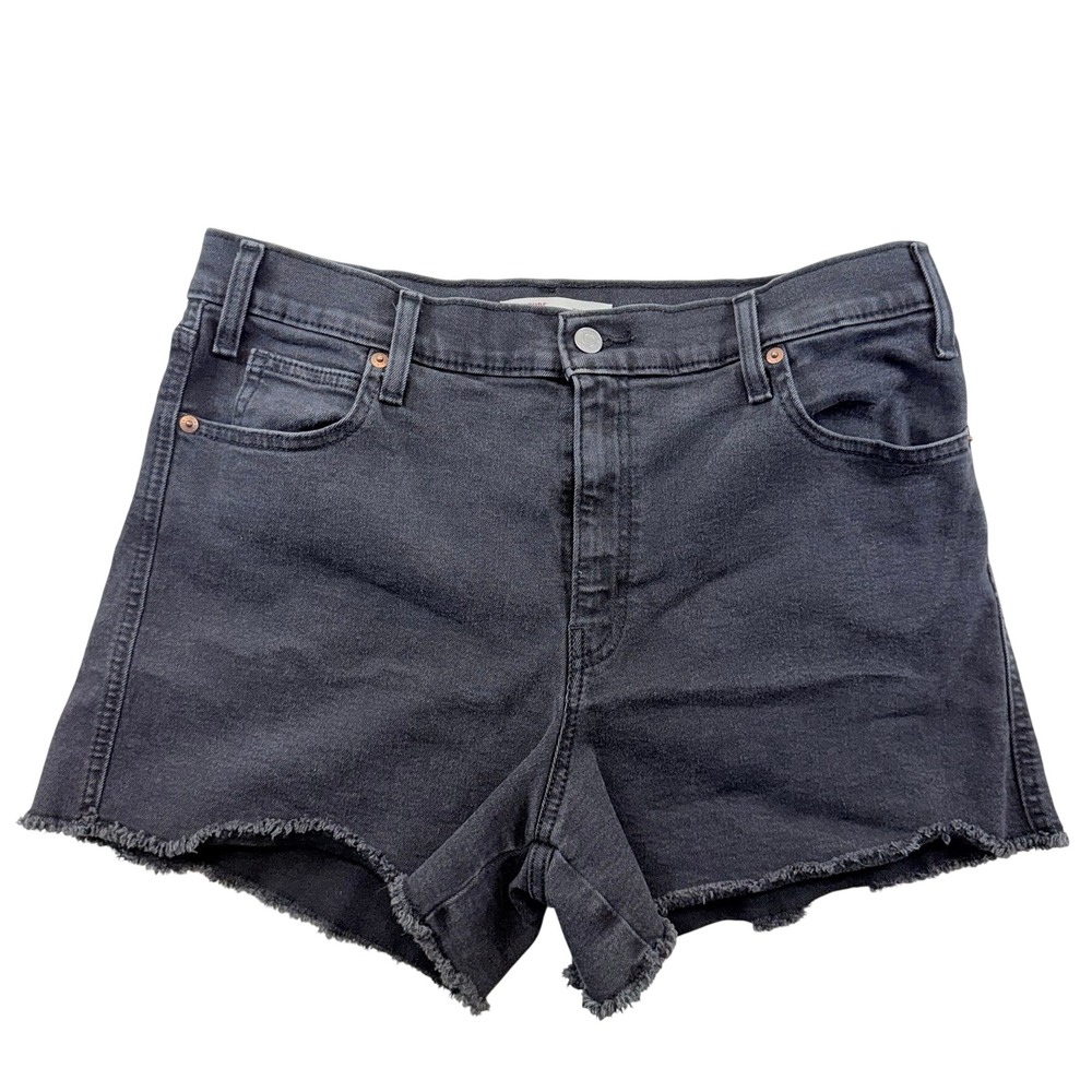 Signature by Levi Strauss Heritage High-Rise Shorts Black Denim Size‎ 14 W32